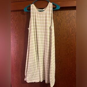 Tan/white Stripped Dress